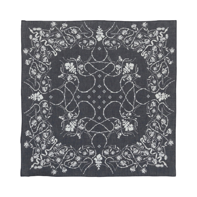 Pre-owned Givenchy Barbed Wire Bandana Printed Scarf 'navy' In Blue
