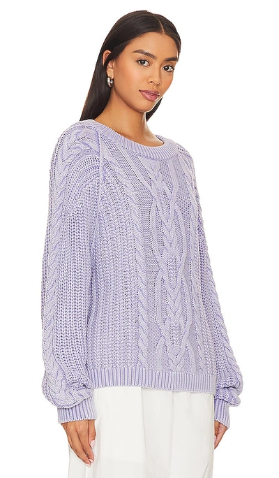Shop Free People Frankie Cable Sweater In Heavenly Lavender