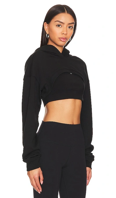 Shop Alo Yoga Cropped Shrug It Off Cropped Hoodie In Black