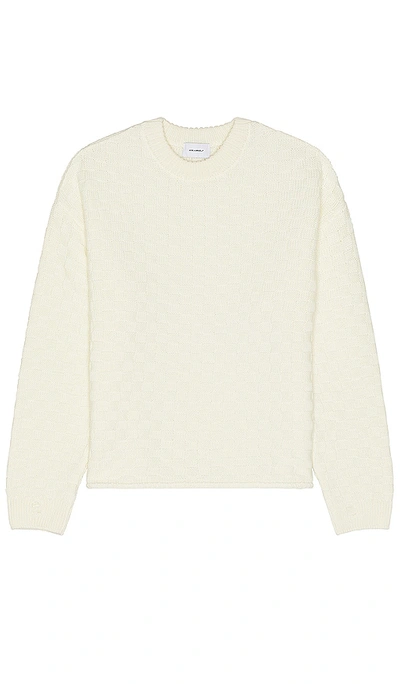 Shop Askyurself Checkered Merino Knit Sweater In Cream
