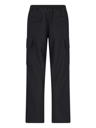 Marni Straight Trousers Elastic Waistband Side Cargo In Black