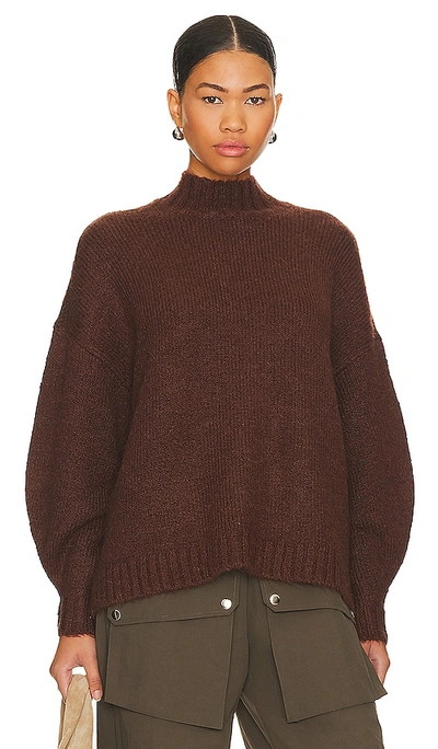 Shop Pistola Carlen Mock Neck Sweater In Brown