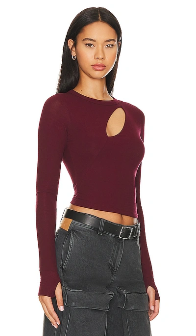 Shop Michael Lauren Benecroft Tee In Burgundy