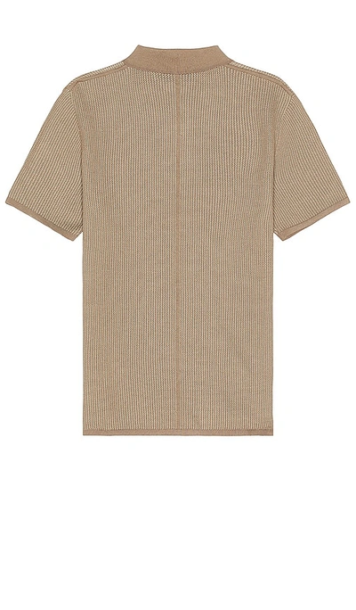 Shop Rag & Bone Harvey Knit Polo In 灰褐色