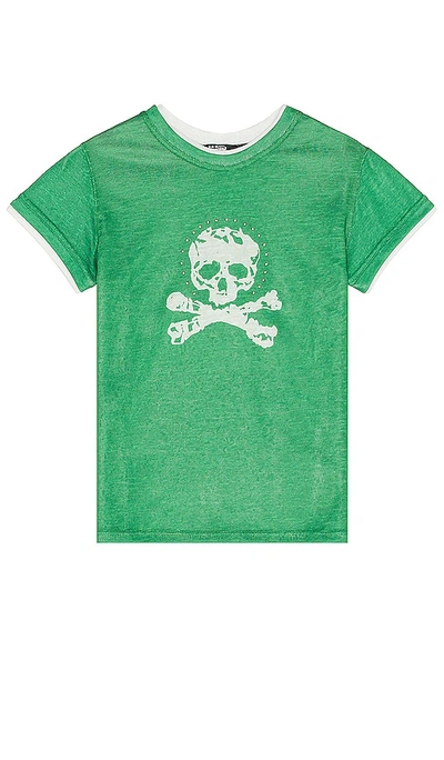 Shop Jaded London Green Skull And Cross Bones T-shirt