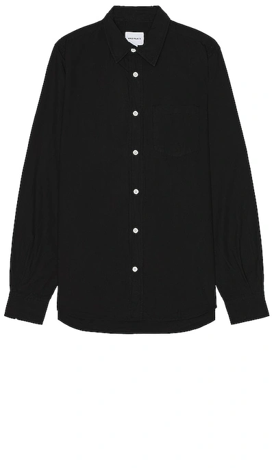 Shop Norse Projects Osvald Cotton Tencel Shirt In Black