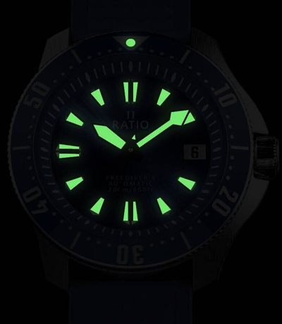 Pre-owned Ratio Sports X Automatic Diver's Blue Dial Rtx003 Men's Watch Silver Bezel Case