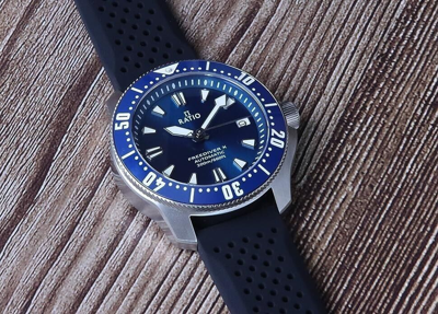 Pre-owned Ratio Sports X Automatic Diver's Blue Dial Rtx003 Men's Watch Silver Bezel Case