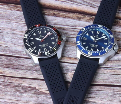 Pre-owned Ratio Sports X Automatic Diver's Blue Dial Rtx003 Men's Watch Silver Bezel Case