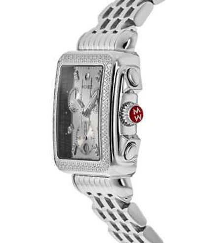 Pre-owned Michele Deco High Shine Chronograph Silver Dial Women's Watch Mww06a000804