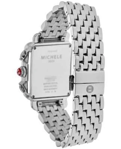 Pre-owned Michele Deco High Shine Chronograph Silver Dial Women's Watch Mww06a000804