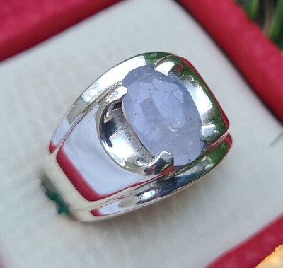 Pre-owned Sky Blue Mens Sapphire Ring - Oval Cut Ceylon Sri Lanka Man Sapphire Stone Ring