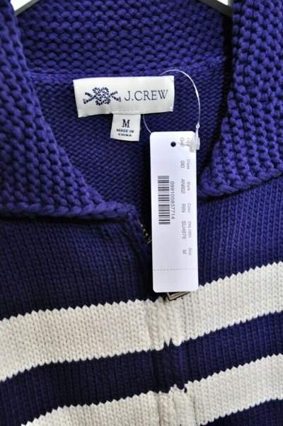 Pre-owned Jcrew J. Crew Lobster Sweater-jacket Full Zip Knit Indigo Blue Medium An602 '20 In Raw Indigo/blue With Purple Hue