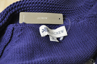 Pre-owned Jcrew J. Crew Lobster Sweater-jacket Full Zip Knit Indigo Blue Medium An602 '20 In Raw Indigo/blue With Purple Hue