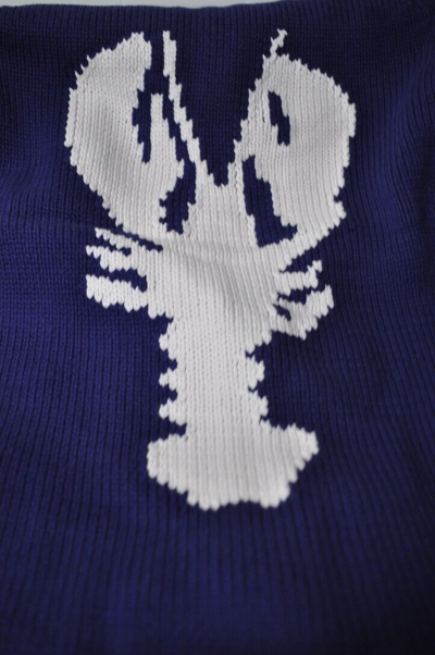 Pre-owned Jcrew J. Crew Lobster Sweater-jacket Full Zip Knit Indigo Blue Medium An602 '20 In Raw Indigo/blue With Purple Hue