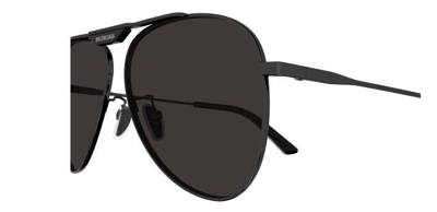 Pre-owned Balenciaga Bb0244s 001 Grey Oval Unisex Sunglasses In Gray