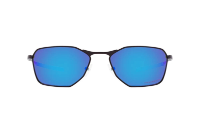 Pre-owned Oakley Sunglasses Savitar Satin Black Prizm Sapphire Polarized Oo6047-0558 In Blue