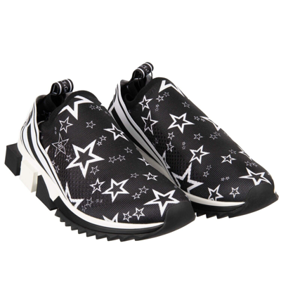 Pre-owned Dolce & Gabbana Low-top Stretch Star Logo Sneaker Shoes Sorrento Black 13350