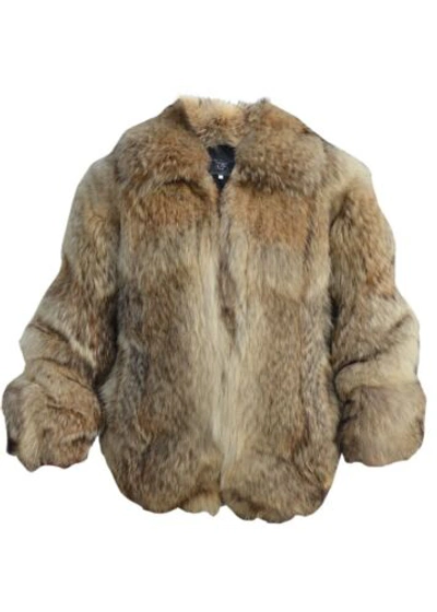 Pre-owned Handmade Real Coyote Fur Parka Jacket Coat Reversible All Sizes In Brown