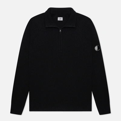 Pre-owned C.p. Company C.p.company Knitwear Polo Collar Lambswool Black