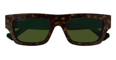 Pre-owned Gucci Original  Sunglasses Gg1301s 002 Havana Frame Green Gradient Lens 55mm
