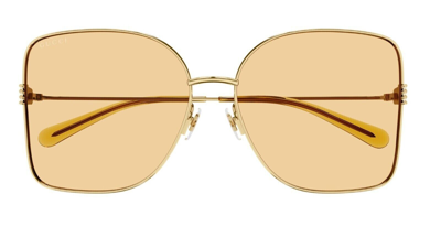 Pre-owned Gucci Original  Sunglasses Gg1282sa 005 Gold Frame Orange Gradient Lens 62mm