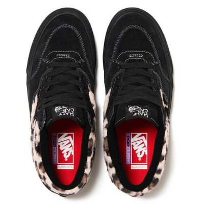 Pre-owned Vans Vn0a5kyabma Supreme  Skate Leopard Half Cab 92 Black Animal Beige (men's)