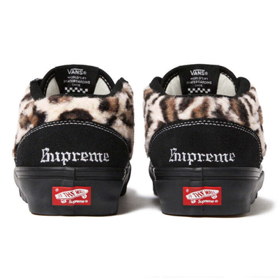 Pre-owned Vans Vn0a5kyabma Supreme  Skate Leopard Half Cab 92 Black Animal Beige (men's)
