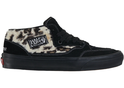 Pre-owned Vans Vn0a5kyabma Supreme  Skate Leopard Half Cab 92 Black Animal Beige (men's)