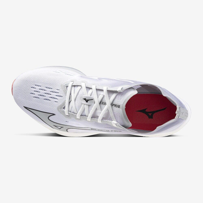 Pre-owned Mizuno Wave Rebellion Pro 2 U1gd2417 11 White Silver Red Width 2e Running Shoes In White, Silver, Red