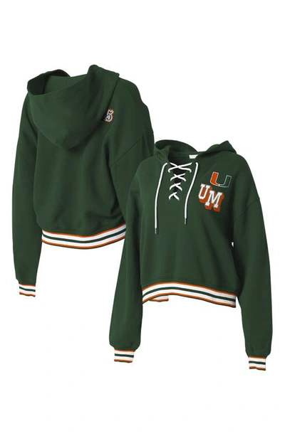 Shop Wear By Erin Andrews University Lace-up Pullover Hoodie In University Of Miami