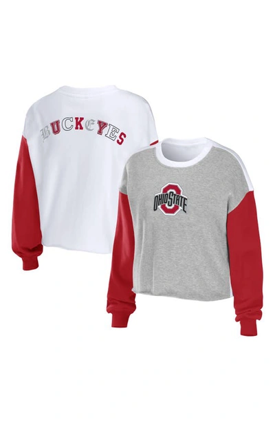 Shop Wear By Erin Andrews University Colorblock Long Sleeve T-shirt In Ohio State University