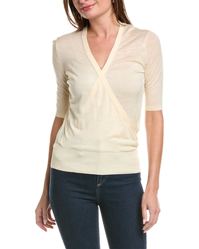 Shop Lafayette 148 New York Wrap Silk Pullover In Yellow