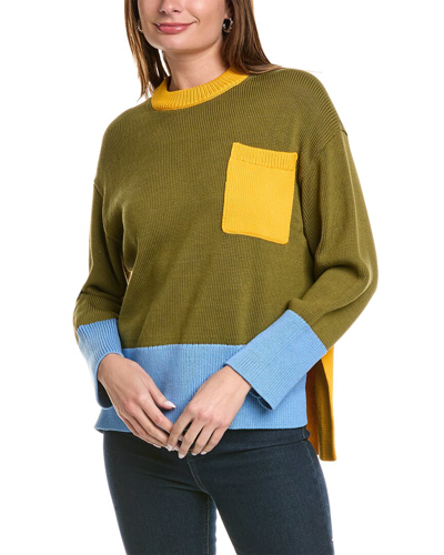 Shop Lafayette 148 New York Colorblocked Silk-blend Sweater