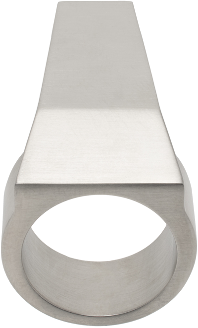 Shop Rick Owens Silver Trunk Ring In 128 Palladio