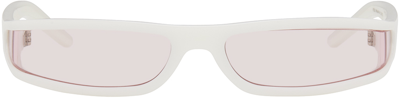 Shop Rick Owens White Fog Sunglasses In 01103 White/pink