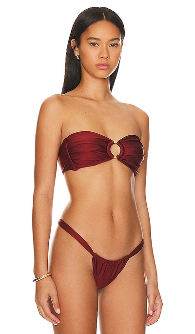 Kulani Kinis Bandeau Bikini Top In Sweet Cinnamon Shimmer