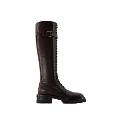 Shop Ann Demeulemeester Lijsbet Boots - Leather - Burgundy In Black