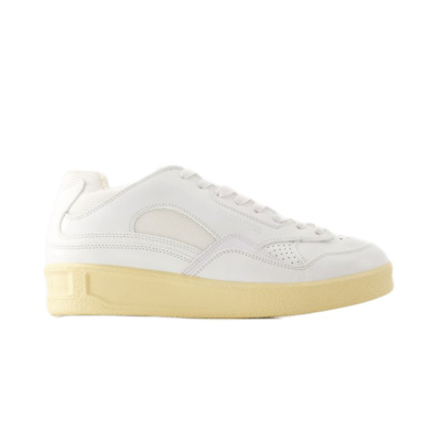 Shop Jil Sander Sneakers - Leather - White