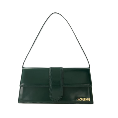 Shop Jacquemus Le Bambino Long Bag - Leather - Dark Green In Black
