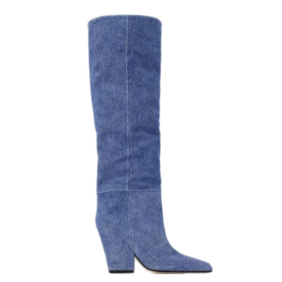 Shop Paris Texas Jane 100 Boots - Leather - Blue