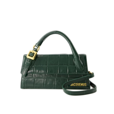 Shop Jacquemus Le Chiquito Long Boucle Bag - Leather - Dark Green In Black