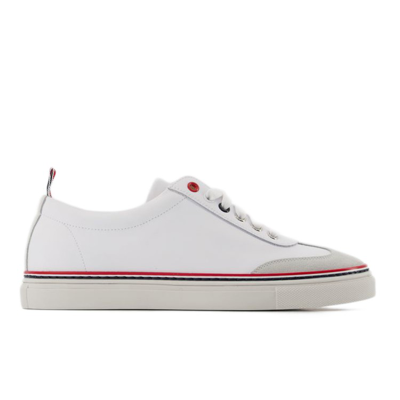 Shop Thom Browne Lo-top Sneakers - White - Leather