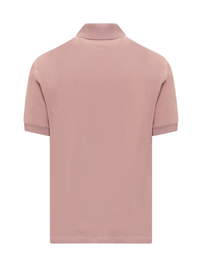 Shop Brunello Cucinelli Cotton Piquet Polo With Logo In Pink
