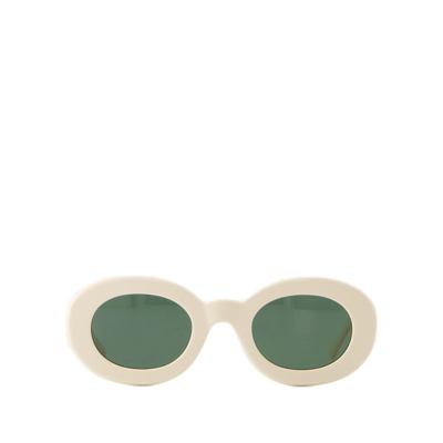 Shop Jacquemus Pralu Sunglasses - Acetate - Off White In Grey