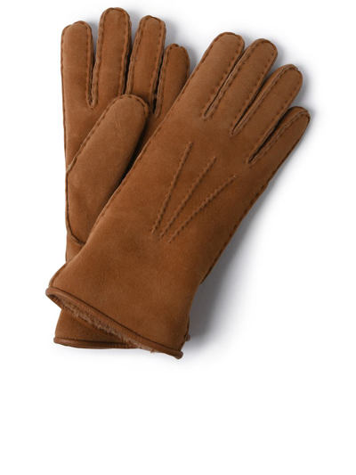 Shop Sofia Gants Hazelnut Merino Gloves In Beige