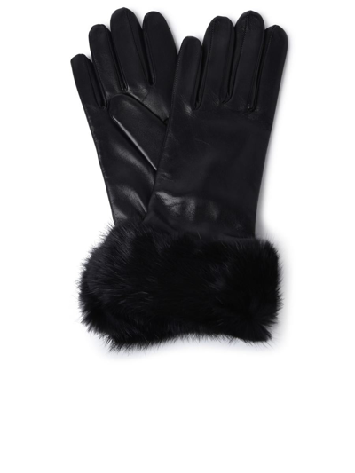 Shop Sofia Gants Black Nappa Leather Gloves