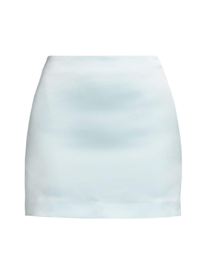 Shop Cinq À Sept Women's Doris Satin Miniskirt In Glacial Blue