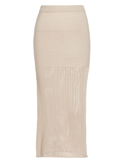 Shop Line & Dot Women's Ry Textured Knit Midi-skirt In Ivory