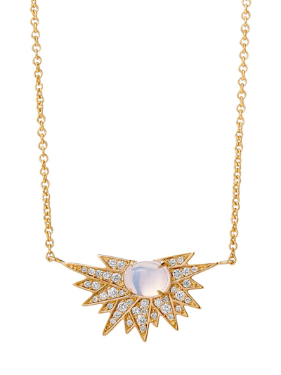 Shop Syna Women's Cosmic 18ky Gold, Diamond & Moon Quartz Pendant Necklace